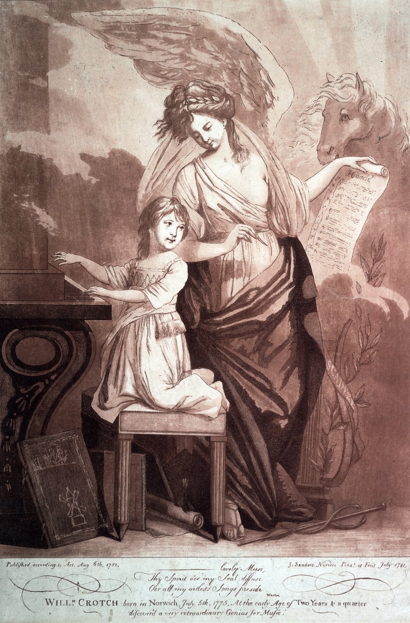 William Crotch med en muse og Pegasus. 1782. af Unknown