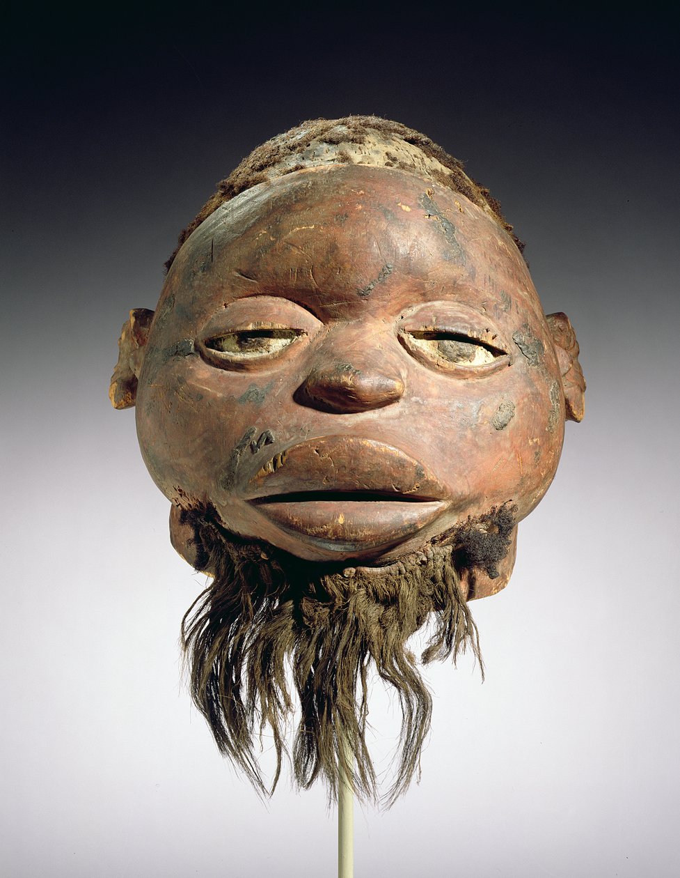 Lipiko Mask, Makonde Culture, Mozambique (træ, hår, fibre og pigment) af African
