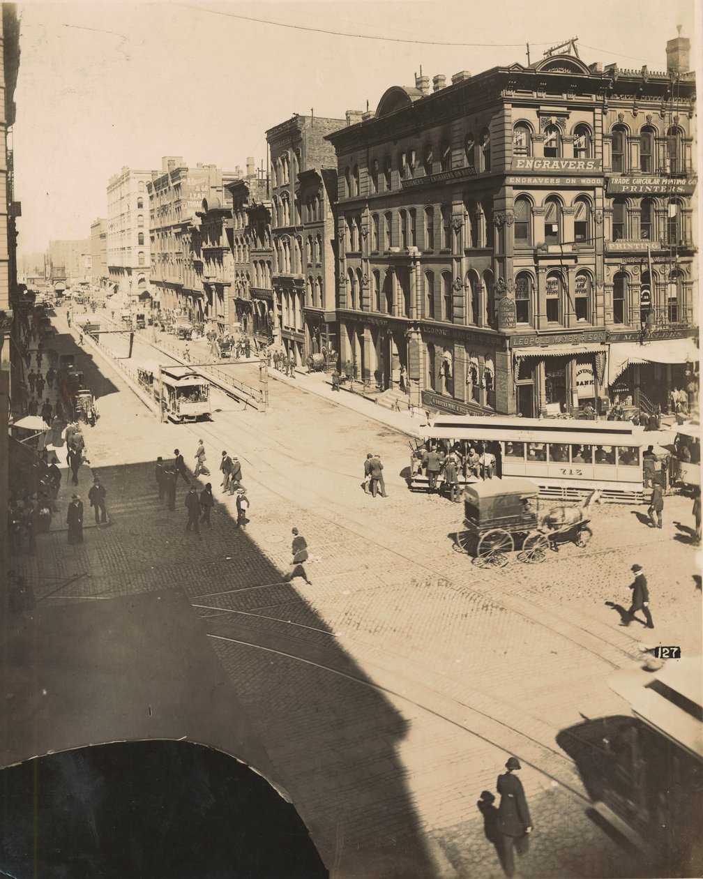 LaSalle Street, nord for Randolph Street, 1890 af American Photographer