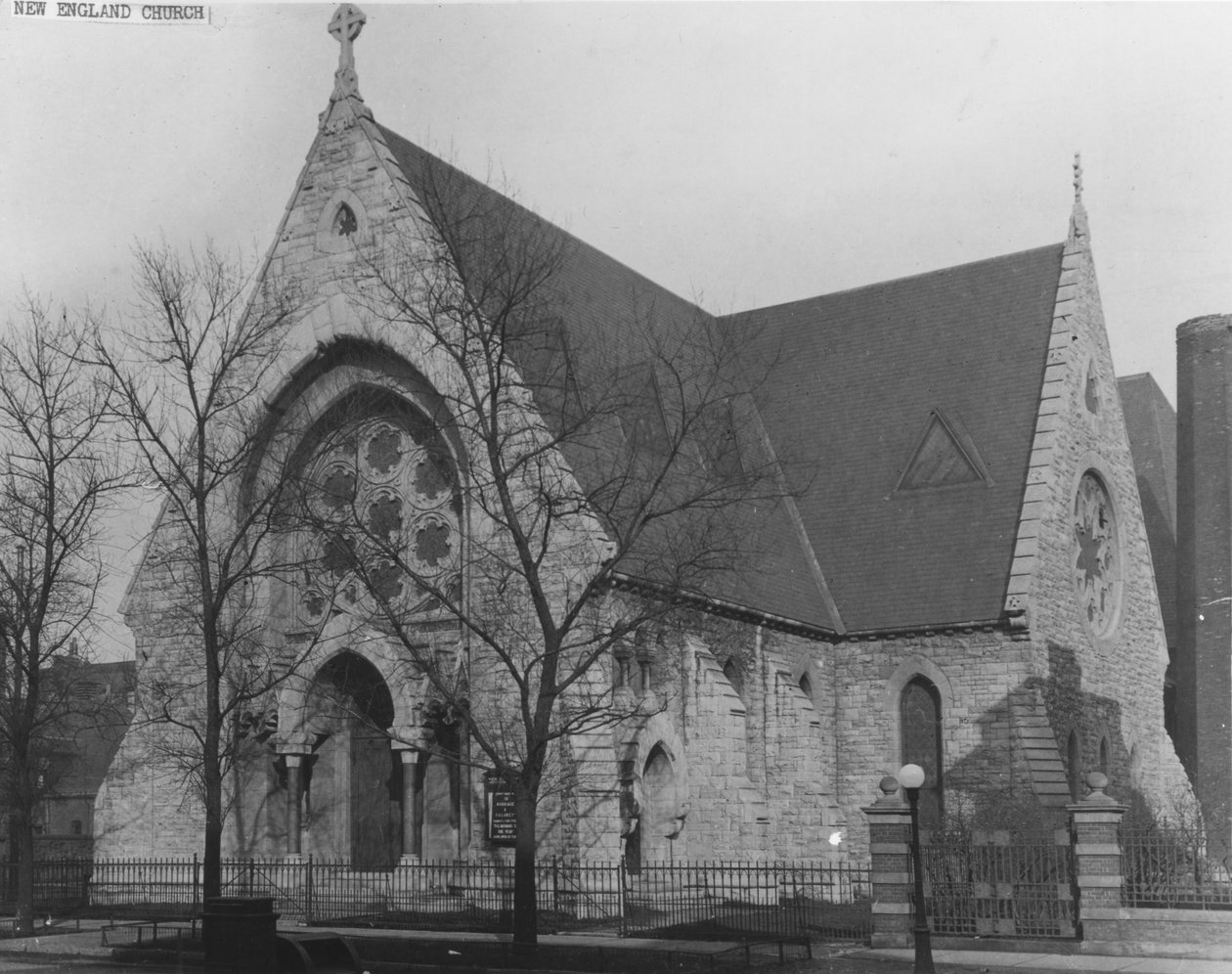 New England Church, 19 W. Delaware Place, Chicago, ca. 1870 af American Photographer