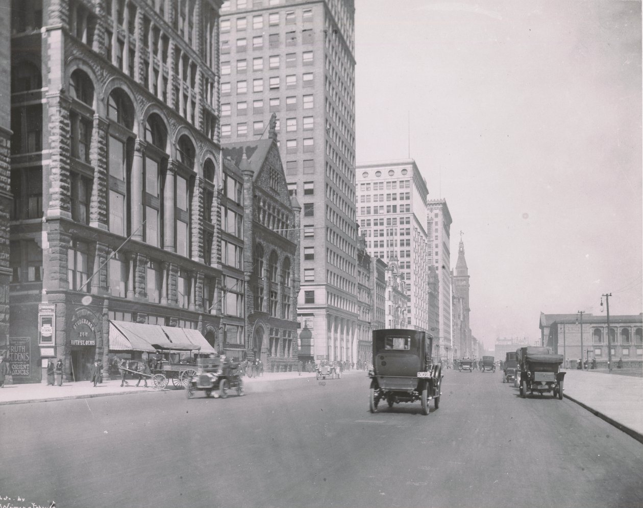 Udsigt over Michigan Avenue, Chicago, nord fra Kongressen, 1911 af American Photographer