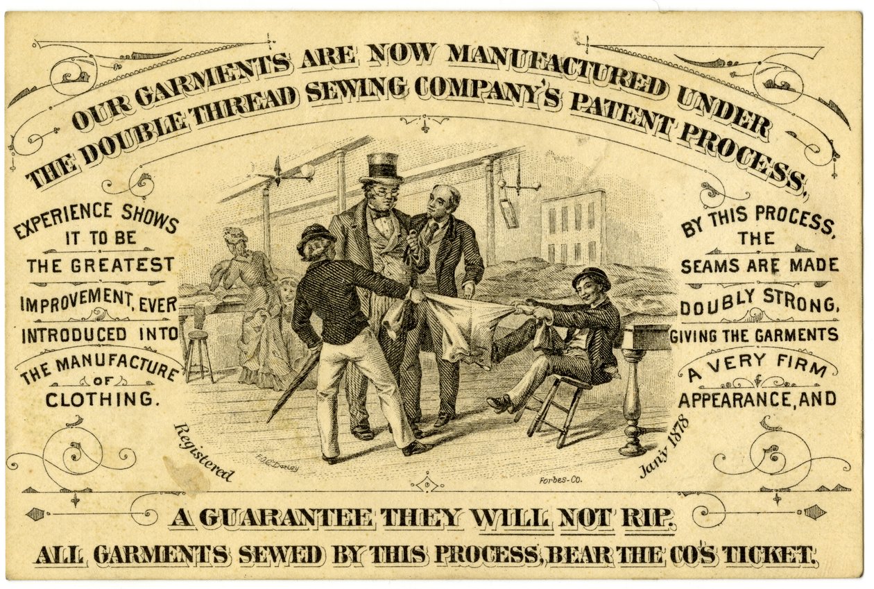 A. Levy Brothers Patent Process, trade card recto (litho [varekort]) af American School