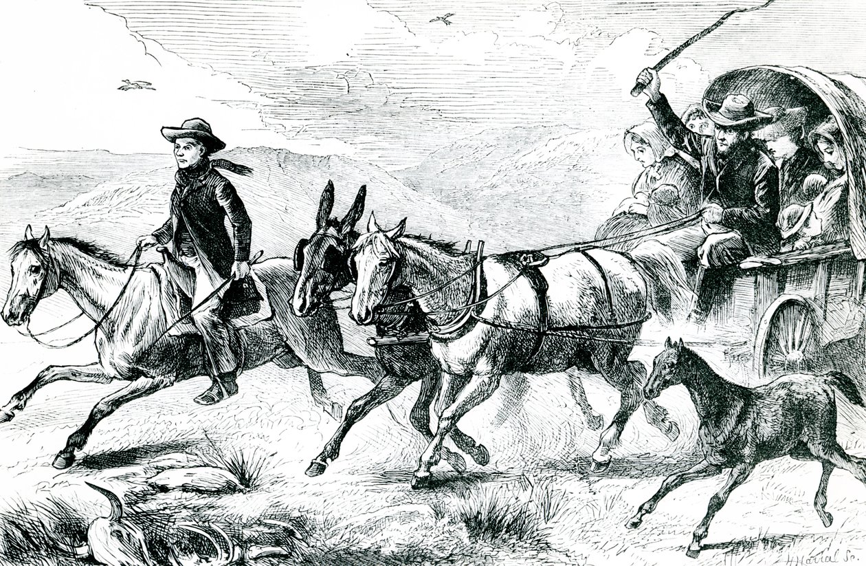 En mormonfamilie på vej til konferencen, ca. 1875 af American School