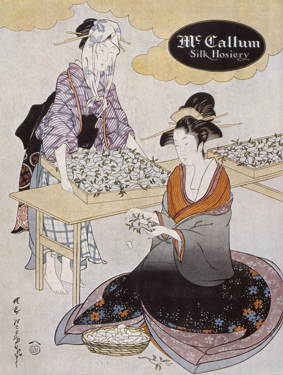 Annonce for McCallum Silk Hosiery, fra Vogue magazine juli 1918 af American School