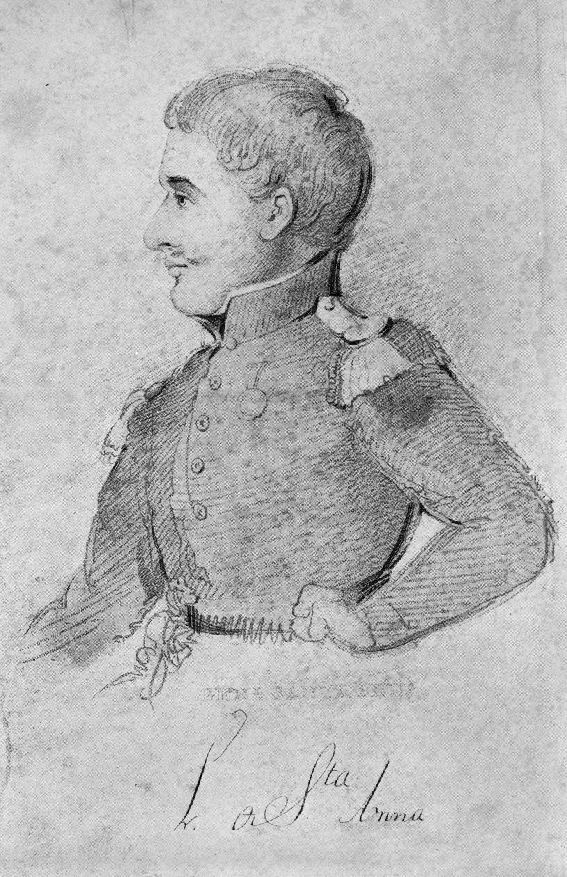 Antonio López de Santa Anna, 1837 af American School