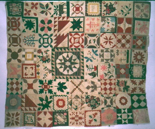Autografalbum quilt stykke arbejde, New Jersey, 1844 (bomuld) af American School