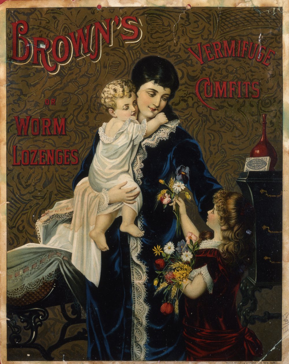 Browns Vermifuge Comfits eller Worm Pastiller af American School