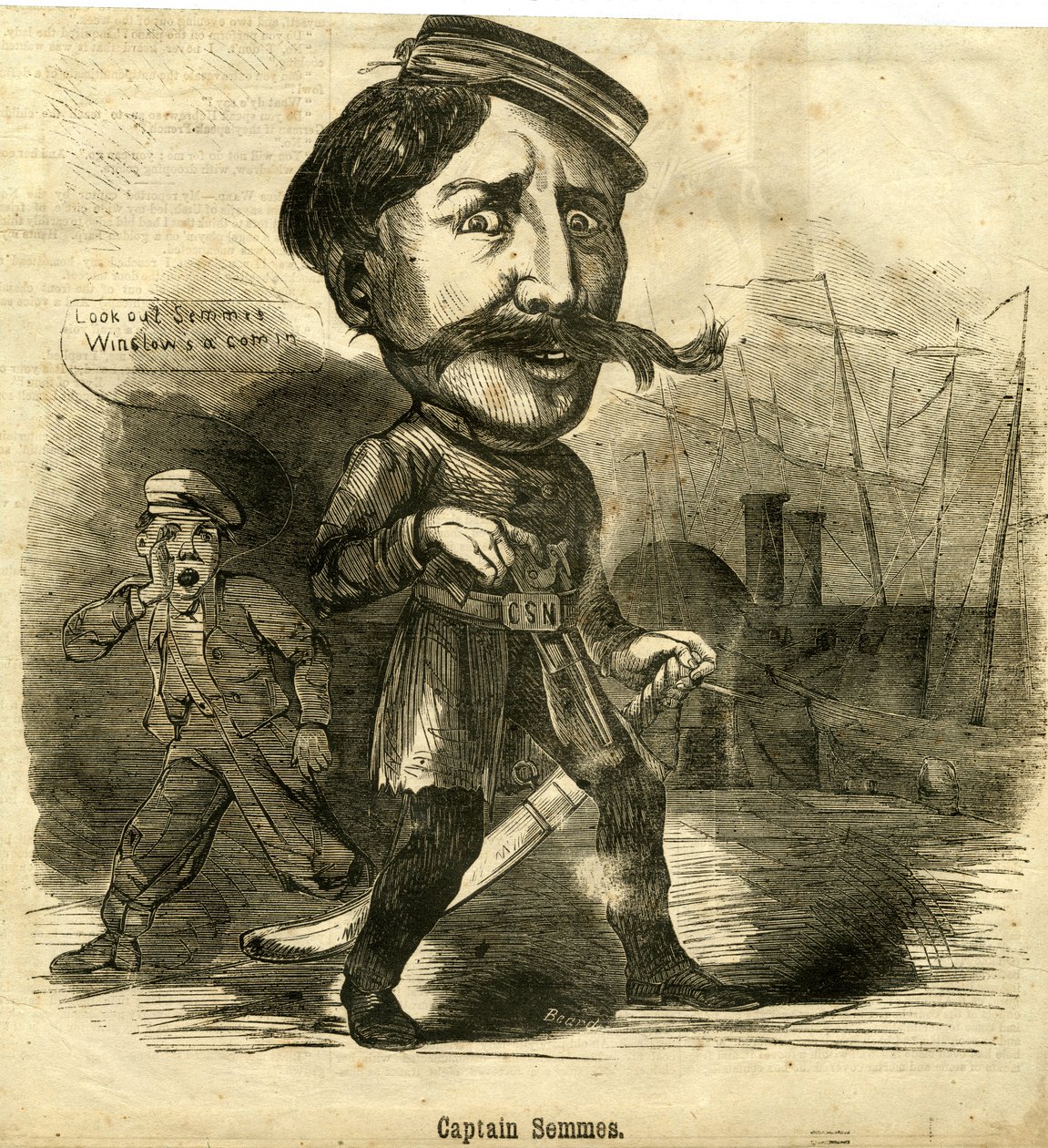 Kaptajn Semmes, 1864 (træsnit) af American School