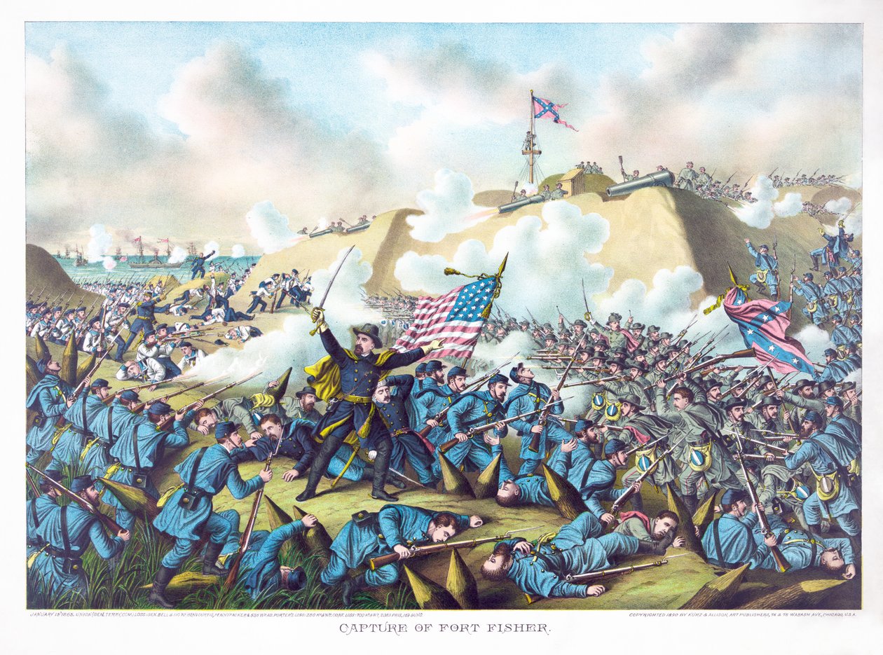Capture of Fort Fisher, pub. Kurz & Allison, 1890 af American School
