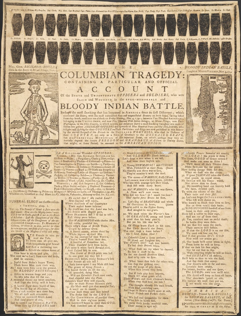 Columbian Tragedy, pub. 1791 af American School