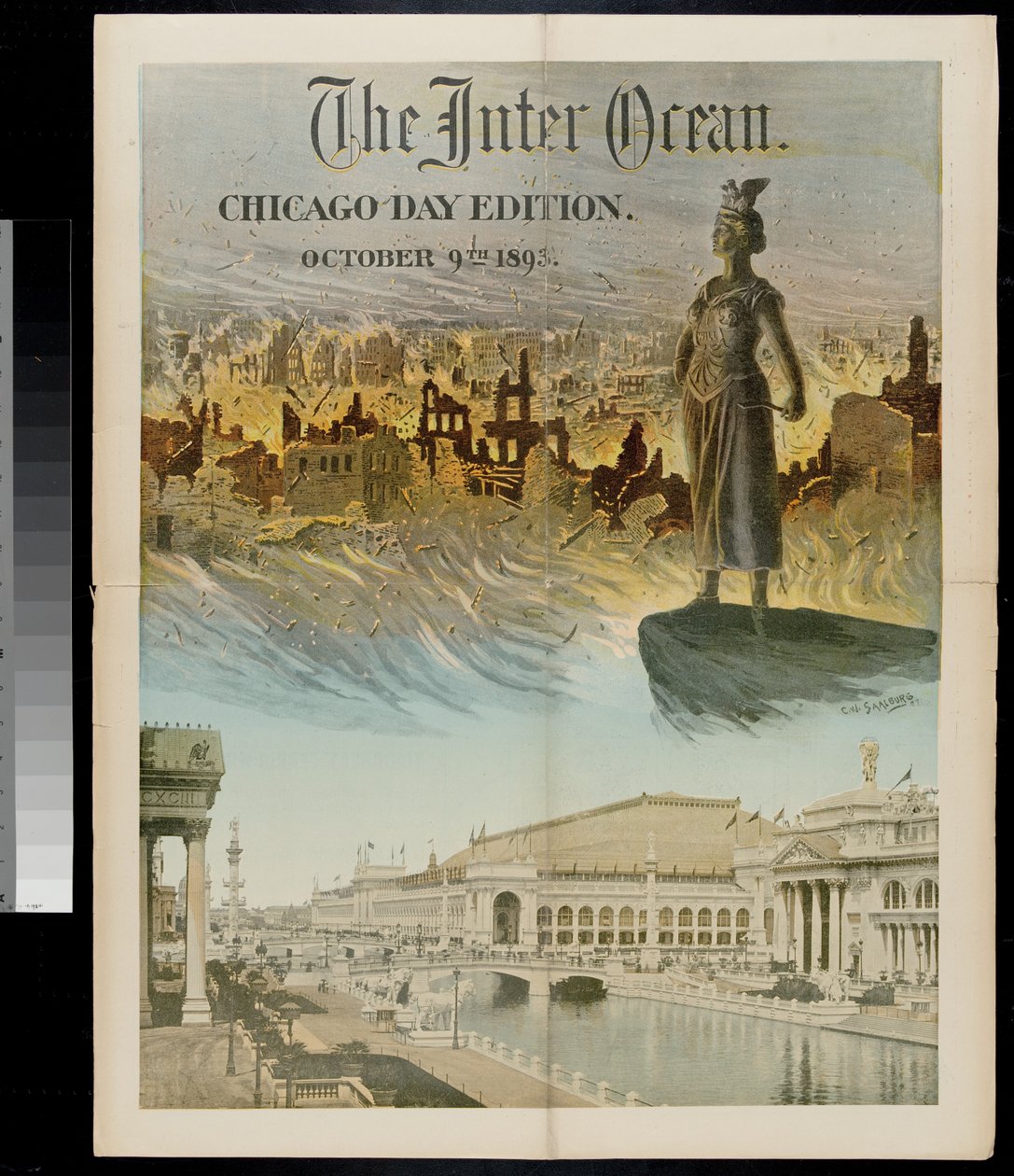 Cover of the Inter Ocean: Chicago Day-udgave til verdens colombianske udstilling, 9. oktober 1893 af American School