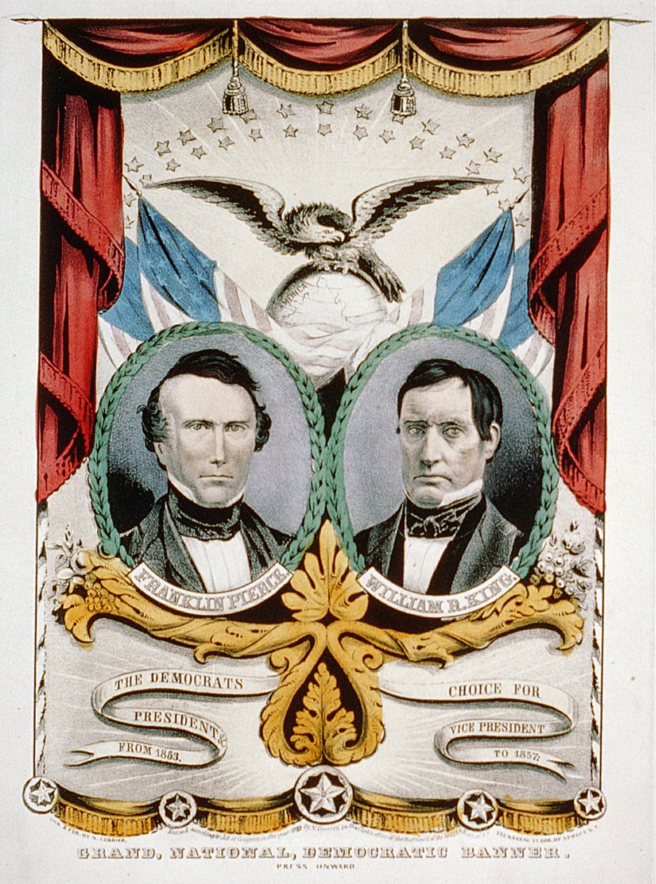Demokratisk præsidentvalgkampbanner, 1852 af American School