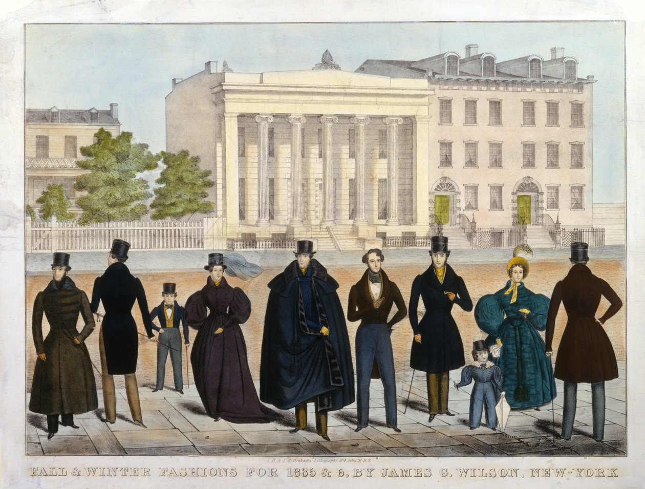 Efterårs- og vintermoder for 1835 og 36 af James G. Wilson, New York, 1835-36 af American School