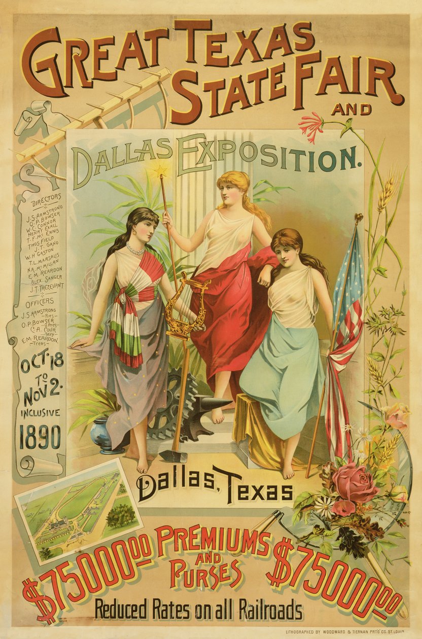 Great Texas State Fair-plakat, 1890 af American School