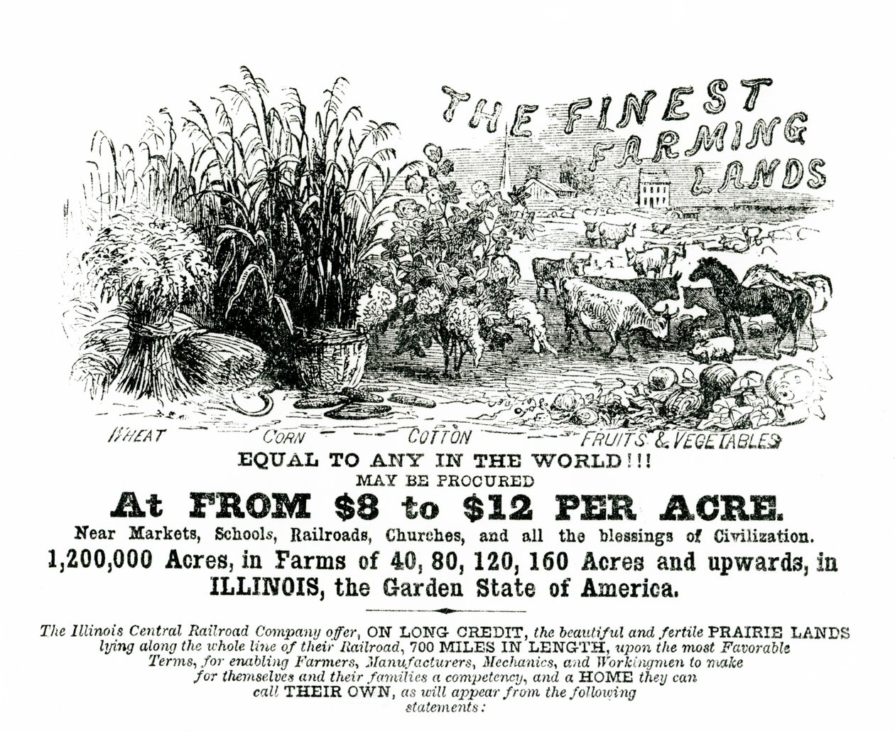 Illinois handbill reklamejord til salg af American School