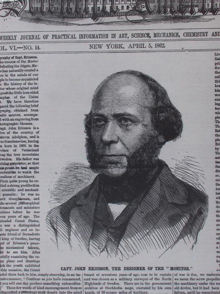 John Ericsson (1806-1862) i The Scientific American, 5. april 1862 af American School