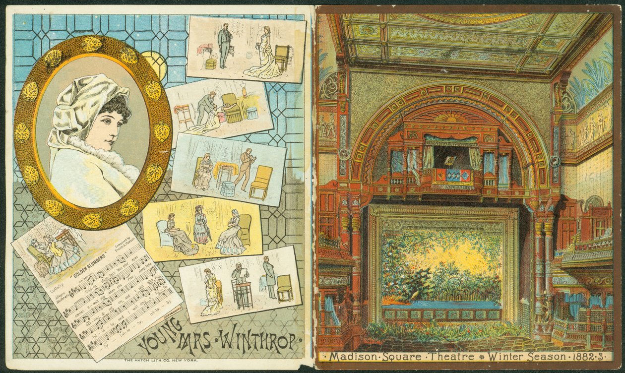 Madison Square Theatre, vintersæsonen 1882-83, program for Young Mrs. Winthrop. [omslag], 1882 af American School