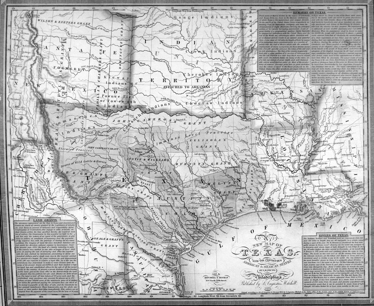 Mitchells kort over Texas, 1835 (for detaljer se 241192) af American School