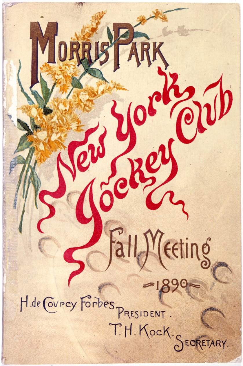 Morris Park, New York Jockey Club, Fall Meeting, 1890, 1890 (litografihæfteomslag) af American School