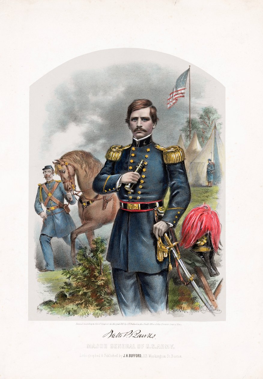 Nathaniel P. Banks, generalmajor i den amerikanske hær, pub. 1861 af American School