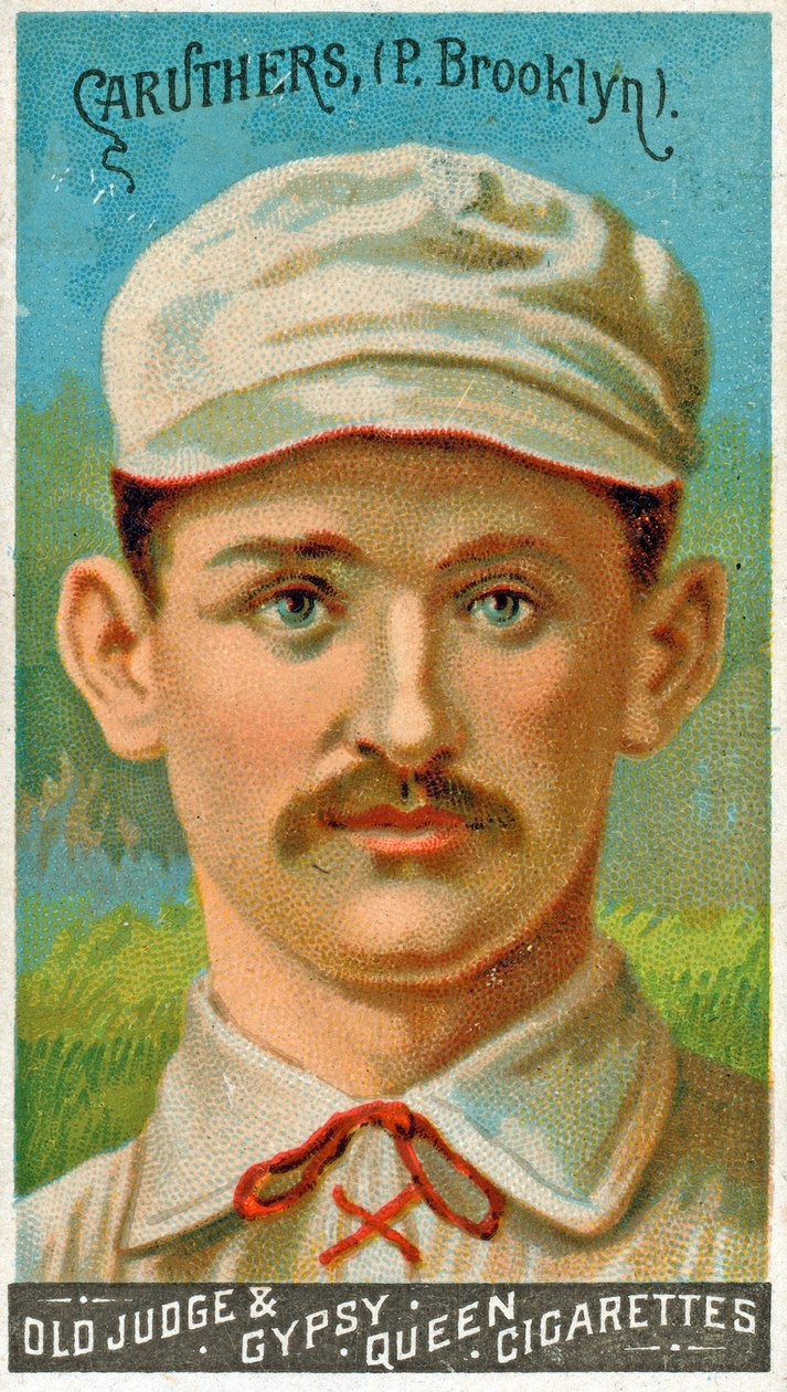 Portræt af Bob Caruthers, Brooklyn Trolley-Dodgers, 1887 af American School