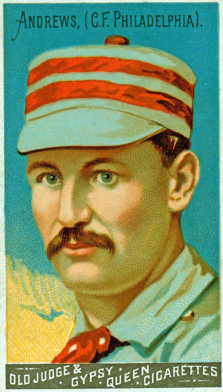 Portræt af Ed Andrews, Philadelphia Quakers, 1887 af American School