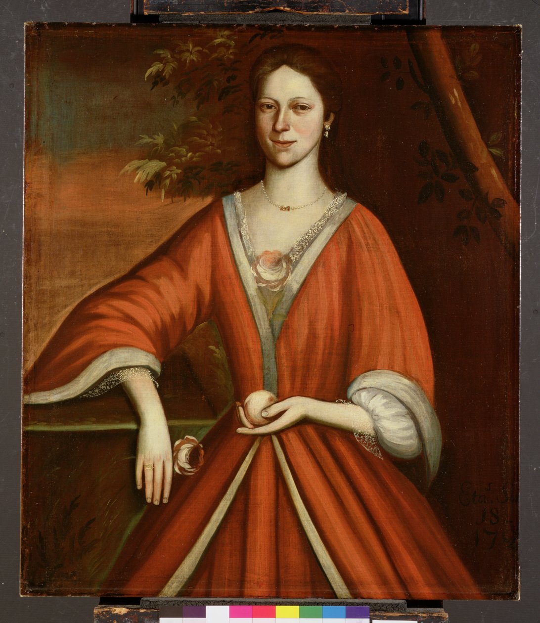 Portræt af Lavinia van Vechten, ca. 1720 af American School