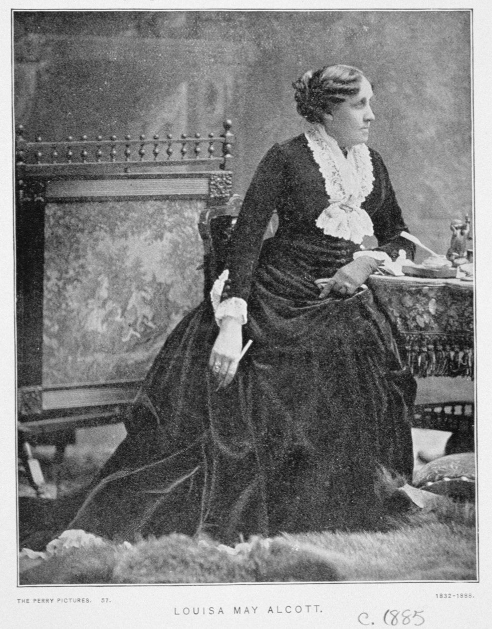 Portræt af Louisa May Alcott (1832-88) c.1885 af American School