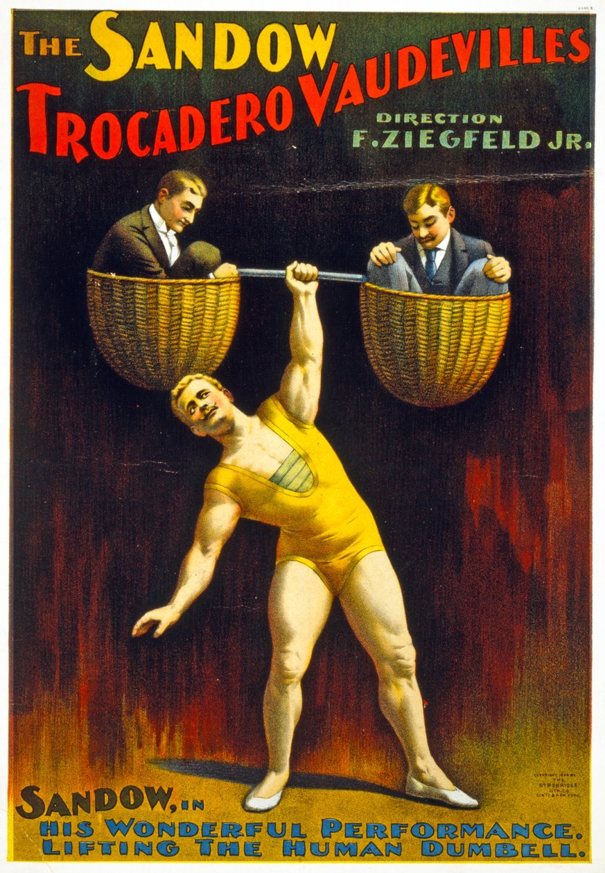 Plakatreklame The Sandow Trocadero Vaudevilles c.1894 af American School