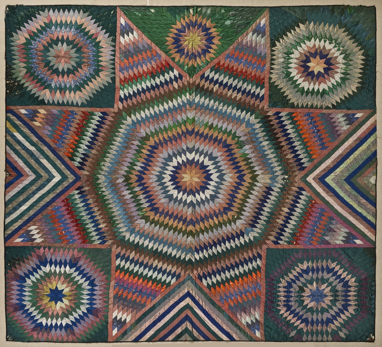 Star of Bethlehem Quilt, ca. 1850 (silke) af American School