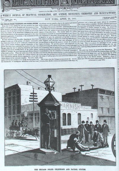Chicago Police Telephone and Patrol system, fra Scientific American 23. april 1881 af American School