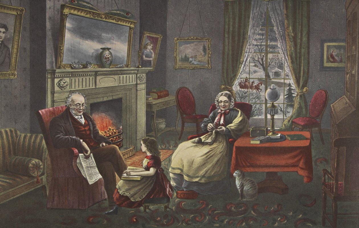 Livets fire årstider - alderdom, hviletiden , udg. 1868, Currier & Ives af American School
