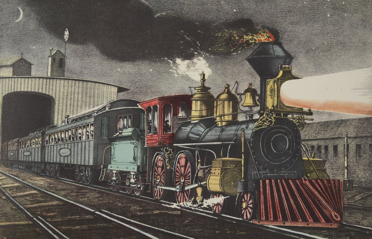 Natekspressen: The Start, udg. 1871, Currier & Ives af American School