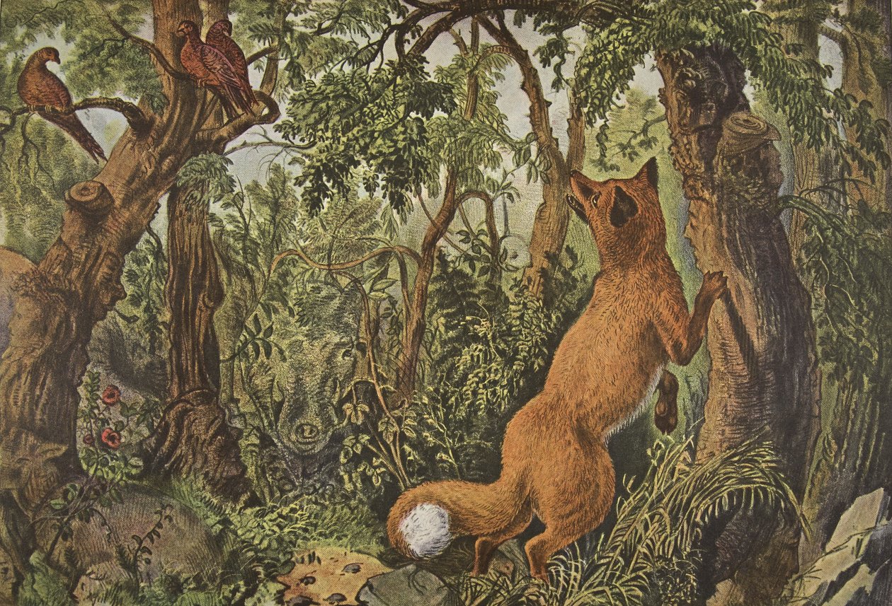 Den forvirrede ræv, pub. 1872, Currier & Ives af American School