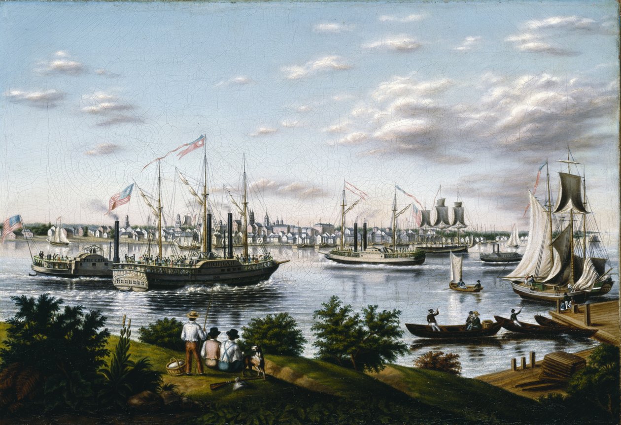 Udsigt over Detroit i 1836, 1836-37 af American School