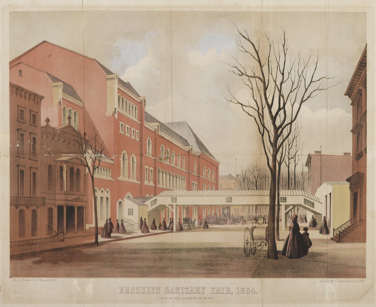 Udsigt over Academy of Music, Brooklyn Sanitary Fair, 1864 af American School