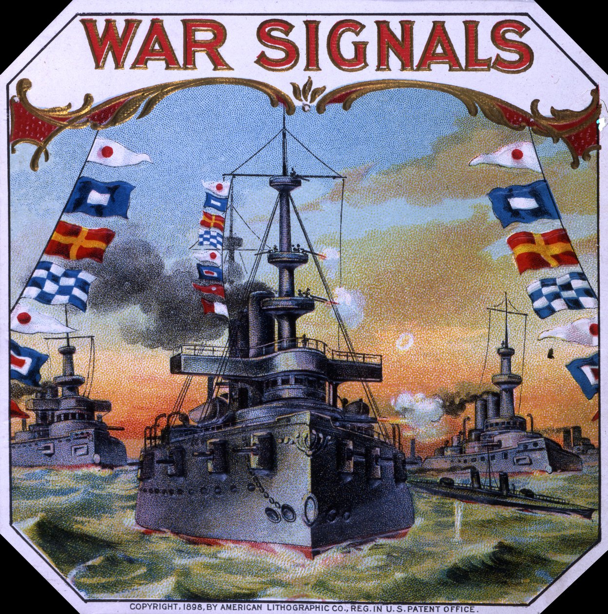 War Signals Cigar Box Label, 1898 af American School