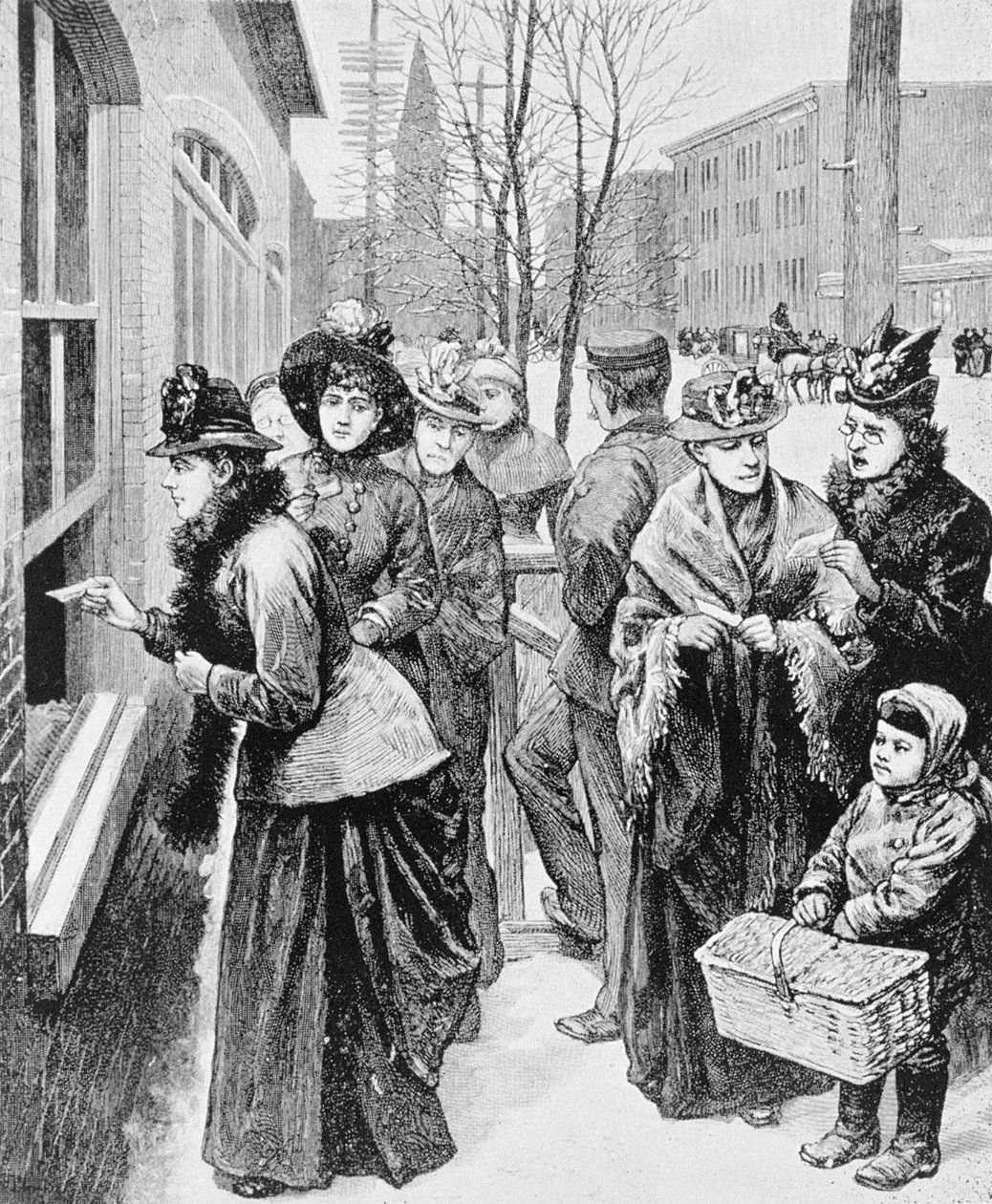 Kvinder stillede op for at deltage i et valg, 1870 af American School