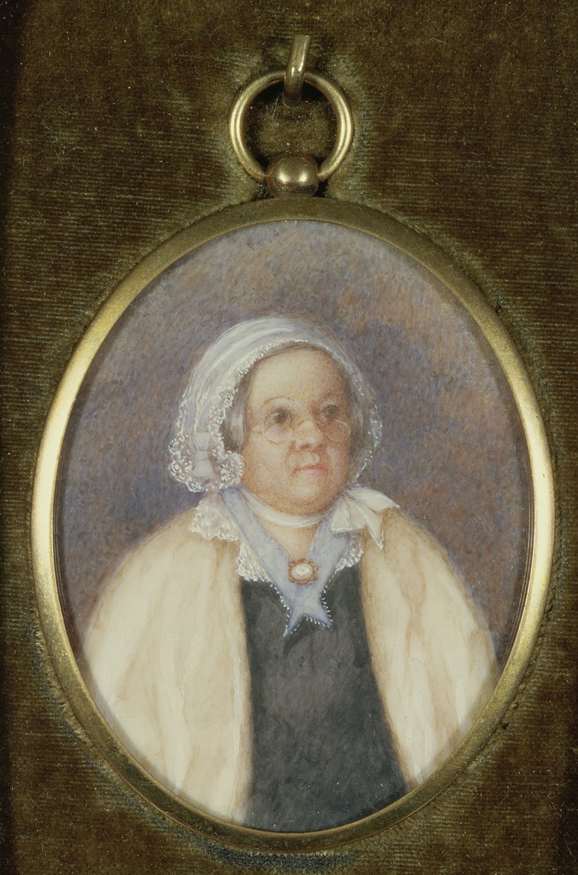 Ovalt portræt af fru Mary Reibey (wc på elfenben) af Australian School
