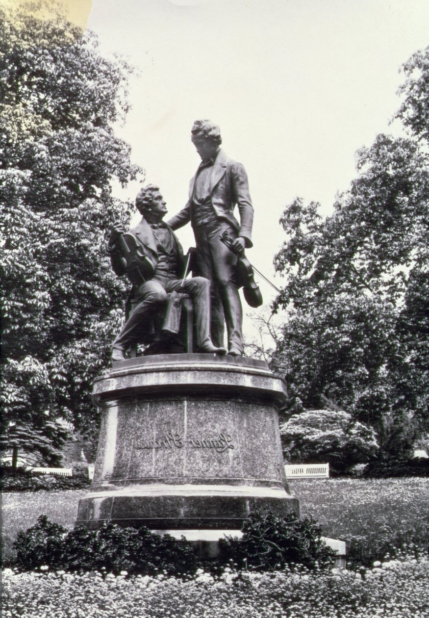 Mindestatue af Joseph Lanner og Johann Strauss den Ældre af Austrian School