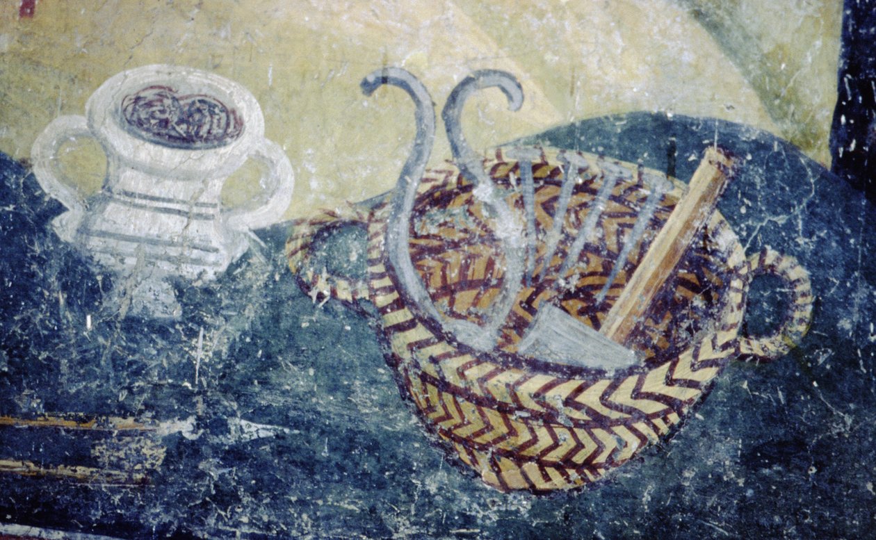 Stilleben, en detalje fra klagesangen, ca. 1164 (se 147466) af Byzantine School