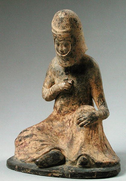 Begravelsesstatuette af en rejsende, Tang-dynastiet (618-907) af Chinese School