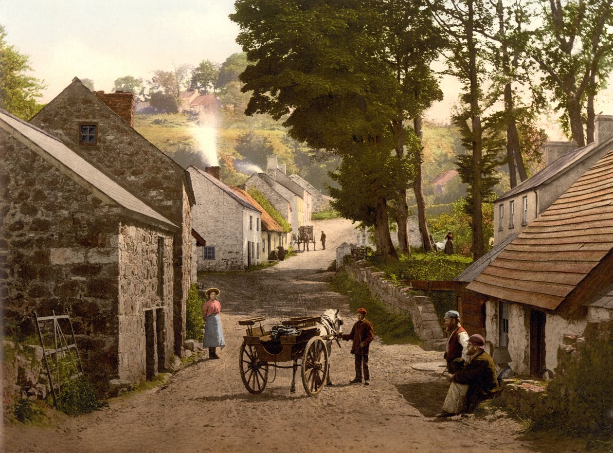 Glenoe Village, County Antrim, pub. ca. 1890 - 1900 (kromolitografi) af English Photographer