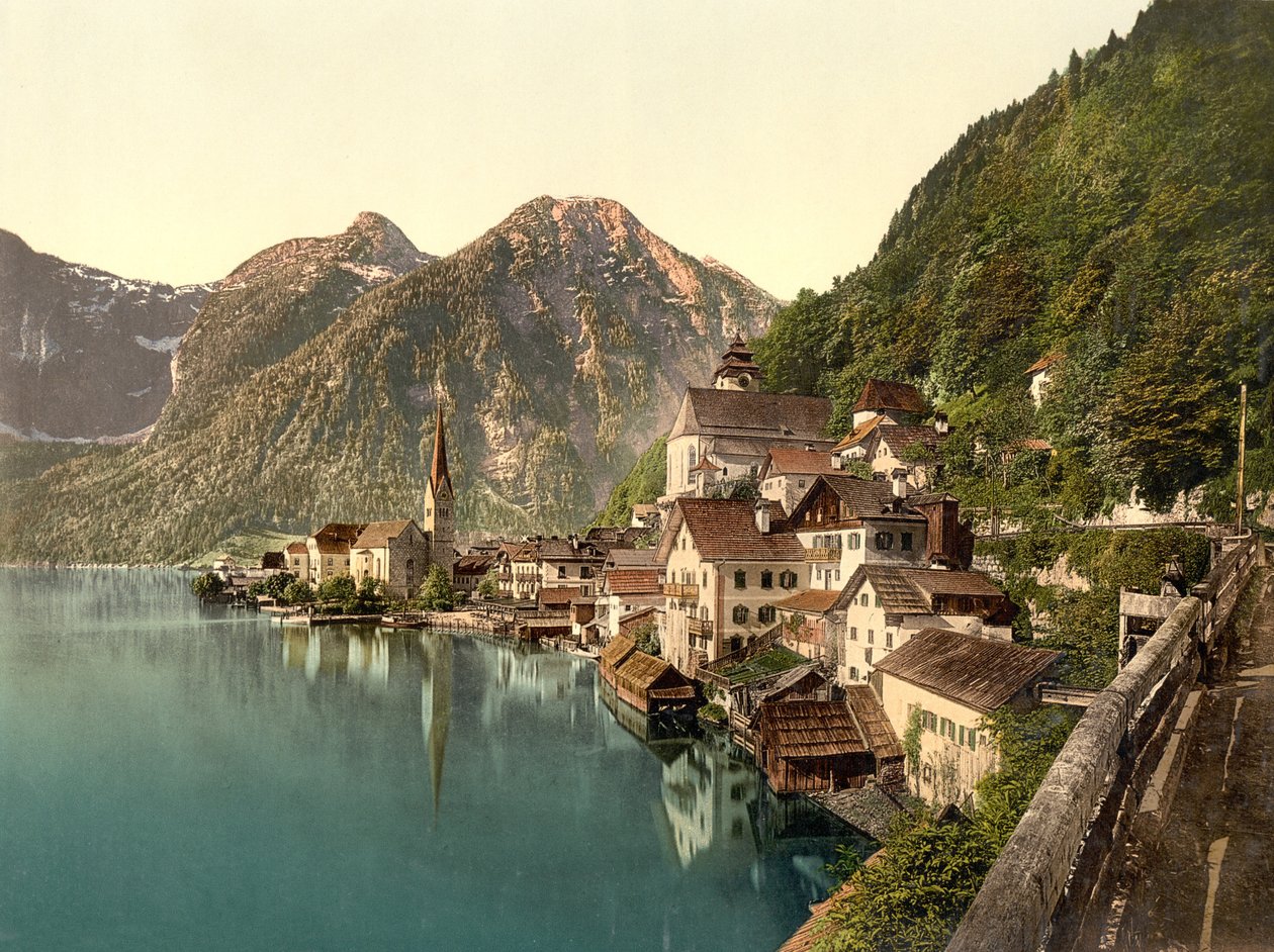Hallstadt, Østrig, udg. ca. 1890 - 1900 (kromolitografi) af English Photographer