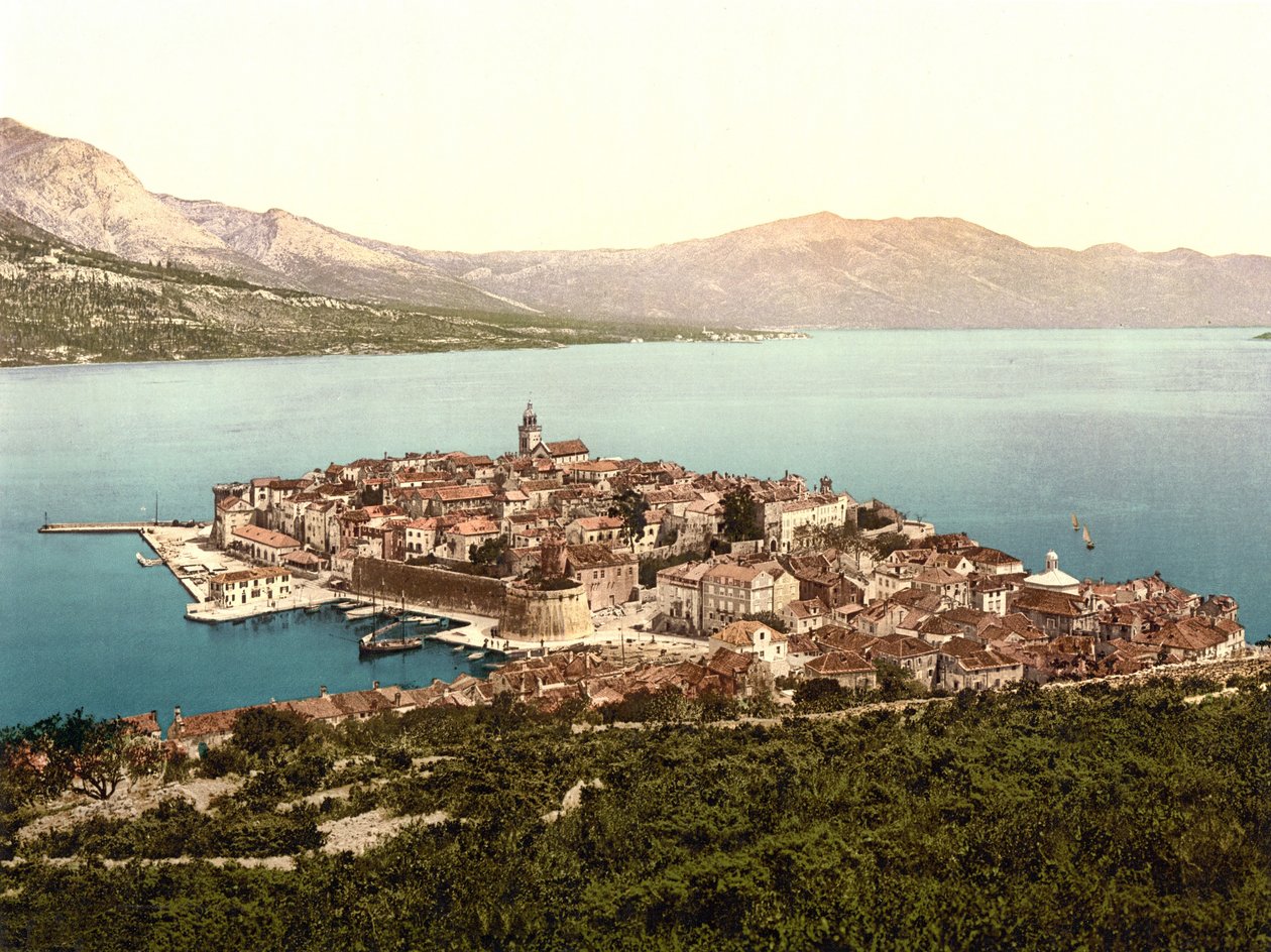 Kor?ula, Kroatien, udg. ca. 1890 - 1900 (kromolitografi) af English Photographer