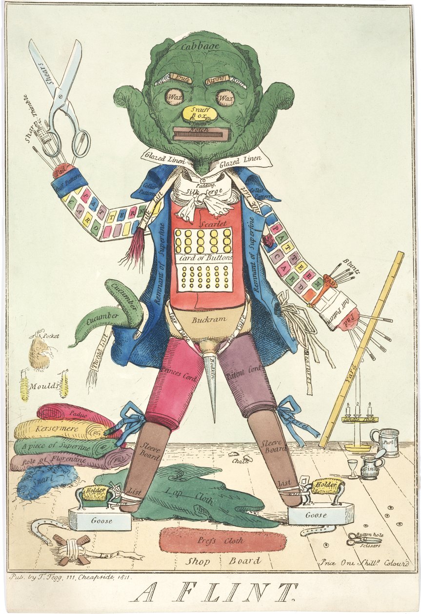 A Flint, 1811 (håndfarvet radering) af English School