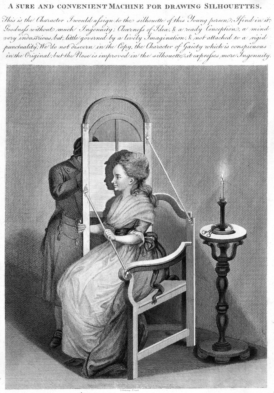 En sikker og praktisk maskine til at tegne silhuetter, ca. 1790 af English School