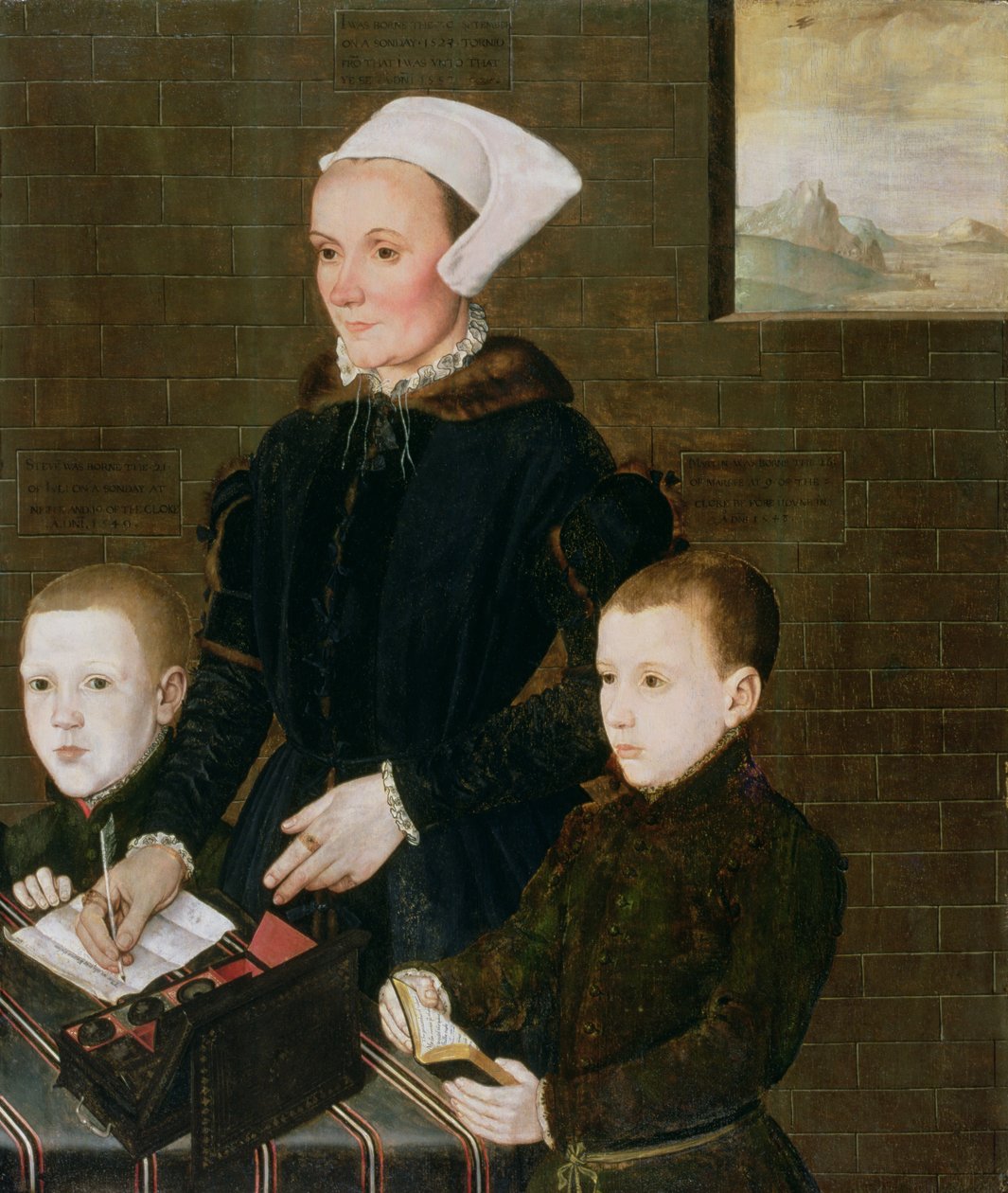 Alice Barnham og hendes to sønner Martin og Steven, 1557 af English School