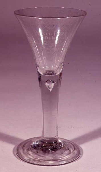 Amenglas, engelsk, ca.1720 (glas) af English School