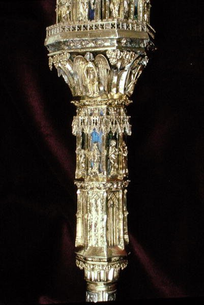 Hovedstad for crozier af William of Wykeham (ca. 1320-1404) (forgyldt sølv) (detalje) (se 205100-32) af English School